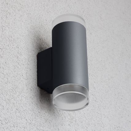 Brilagi - LED RGBW dimbar utomhusvägglampa MATERA 2xGU10/4,8W/230V 3000K IP54 antracit + fjärrkontroll