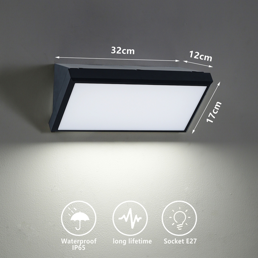 BRILAGI - LED RGBW dimbara utomhusvägglampa TRIANGLE 1xE27/12W/230V 2700-6500K IP65 svart