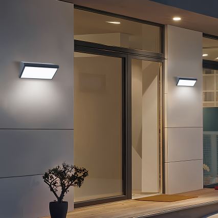 Brilagi - LED RGBW dimbar utomhus väggarmatur TRIANGLE 1xE27/15W/230V 2700-6500K IP65 antracit