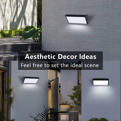 Brilagi - LED RGBW dimbara utomhusvägglampa TRIANGLE 1xE27/15W/230V 2700-6500K IP65 svart