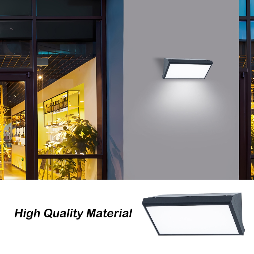 Brilagi - LED RGBW dimbar utomhus väggarmatur TRIANGLE 1xE27/9W/230V 2700-6500K IP65 antracit