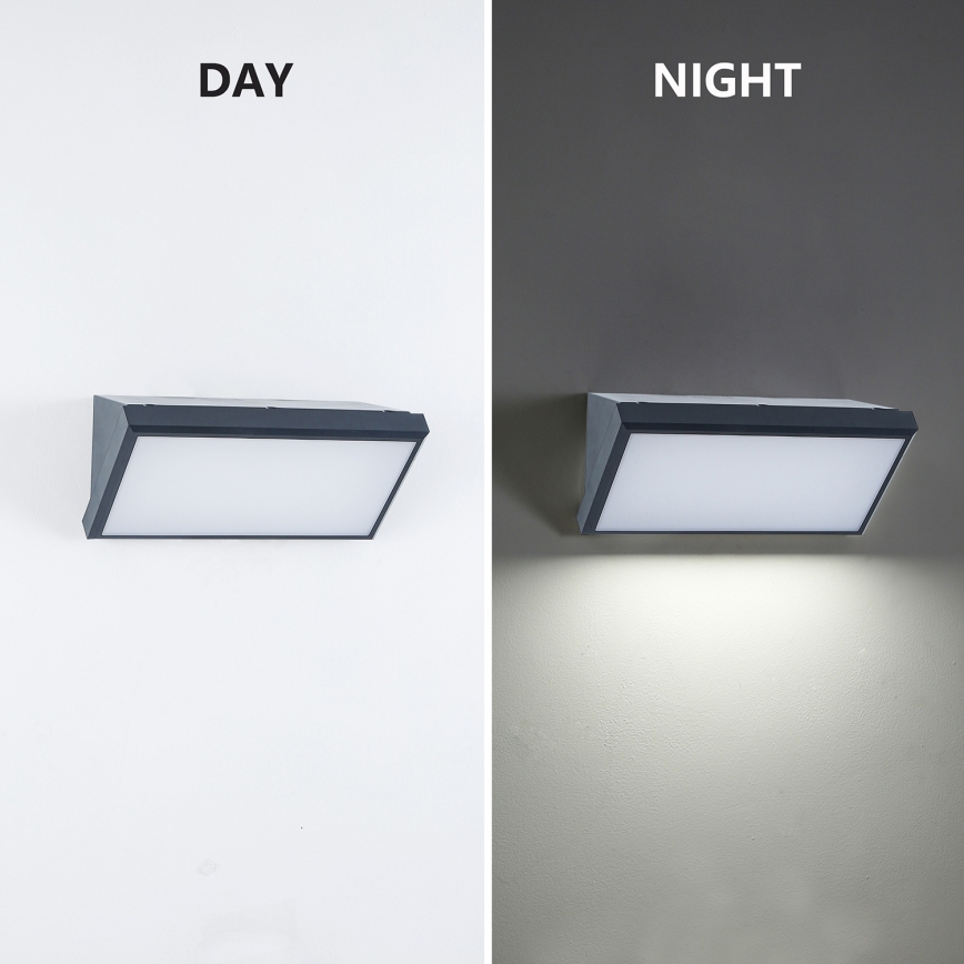 Brilagi - LED RGBW dimbar utomhus väggarmatur TRIANGLE 1xE27/9W/230V 2700-6500K IP65 antracit