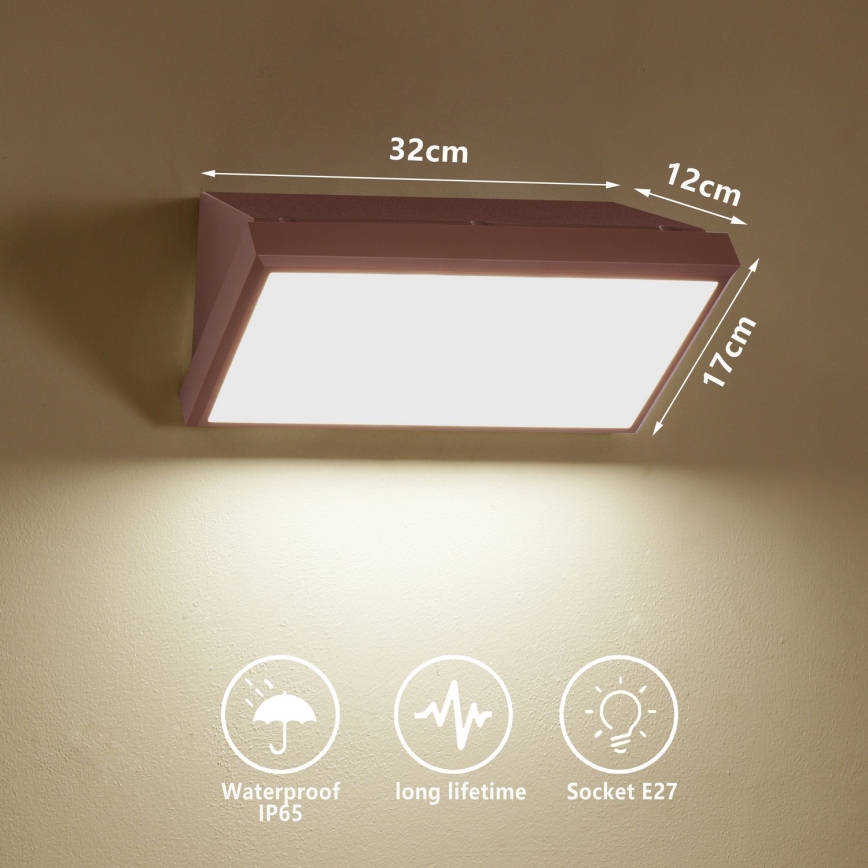 Brilagi - LED RGBW dimbar utomhusvägglampa TRIANGLE 1xE27/9W/230V 2700-6500K IP65 brun