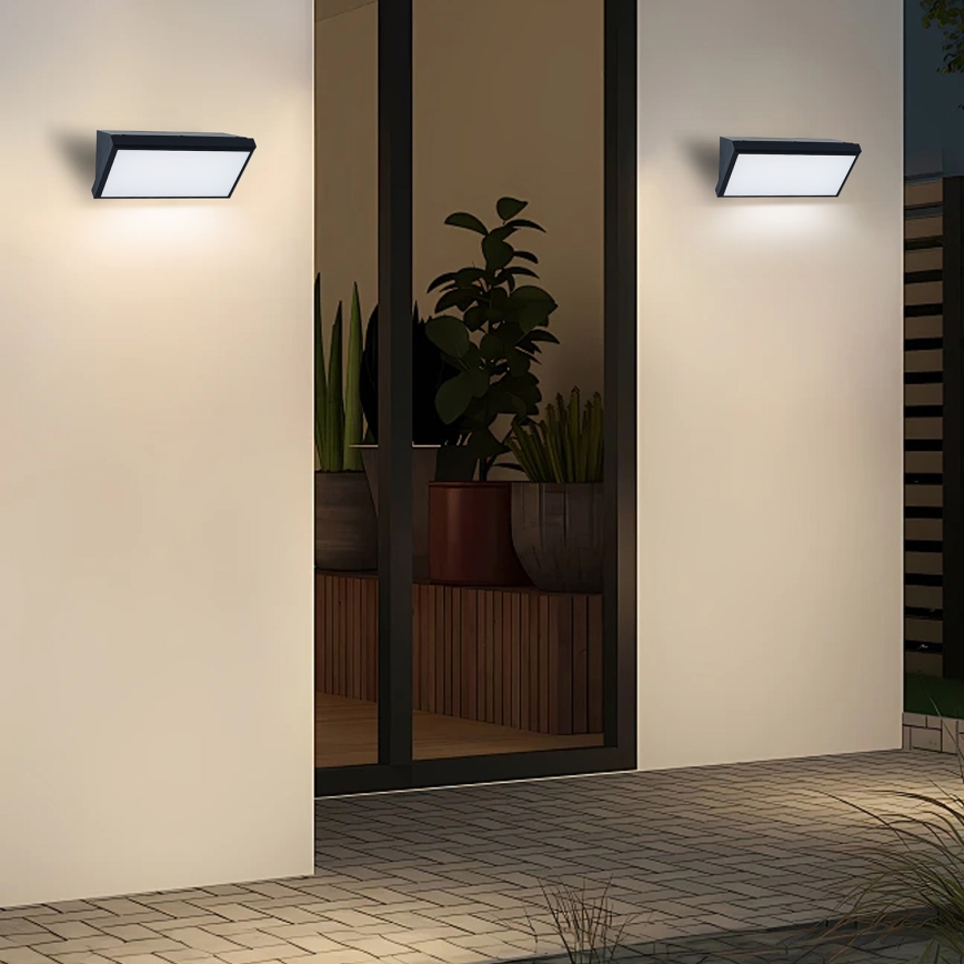 Brilagi - LED RGBW dimbara utomhusvägglampa TRIANGLE 1xE27/9W/230V 2700-6500K IP65 svart