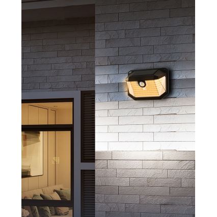 Brilagi - LED solcellsvägglampa med rörelse- och skymningssensor WALLIE LED/4W/5,5V 1200 mAh 3000K IP65