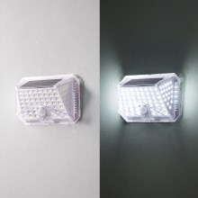 Brilagi - LED solcell väggbelysning med sensor WALLIE LED/4W/3,7V 6500K IP64 silver