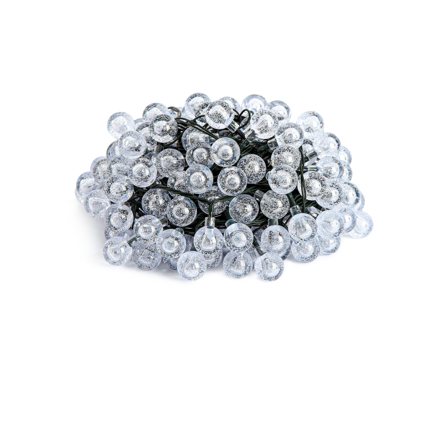 Brilagi - LED-solcellsdriven dekorativ ljusslinga BUBBLE 200 LED / 8 funktioner, 20 m, IP65, varmvit, 800 mAh
