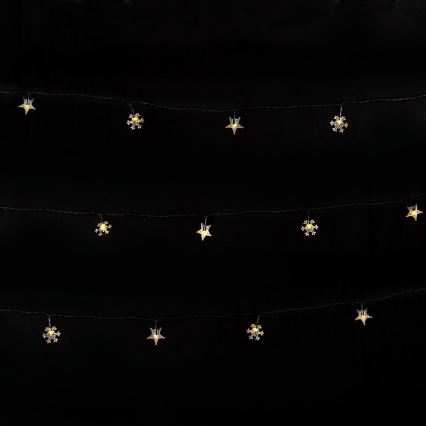 BRILAGI - LED solcellsslinga för jul 50xLED/8 funktioner 12m 800 mAh IP65 varmvit