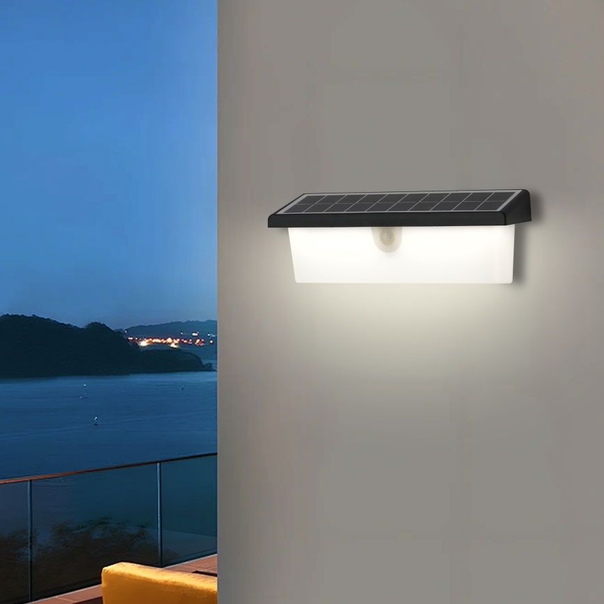Brilagi - LED solcellsvägglampa med sensor SUN RAY LED/6W/3,7V 2200 mAh IP44