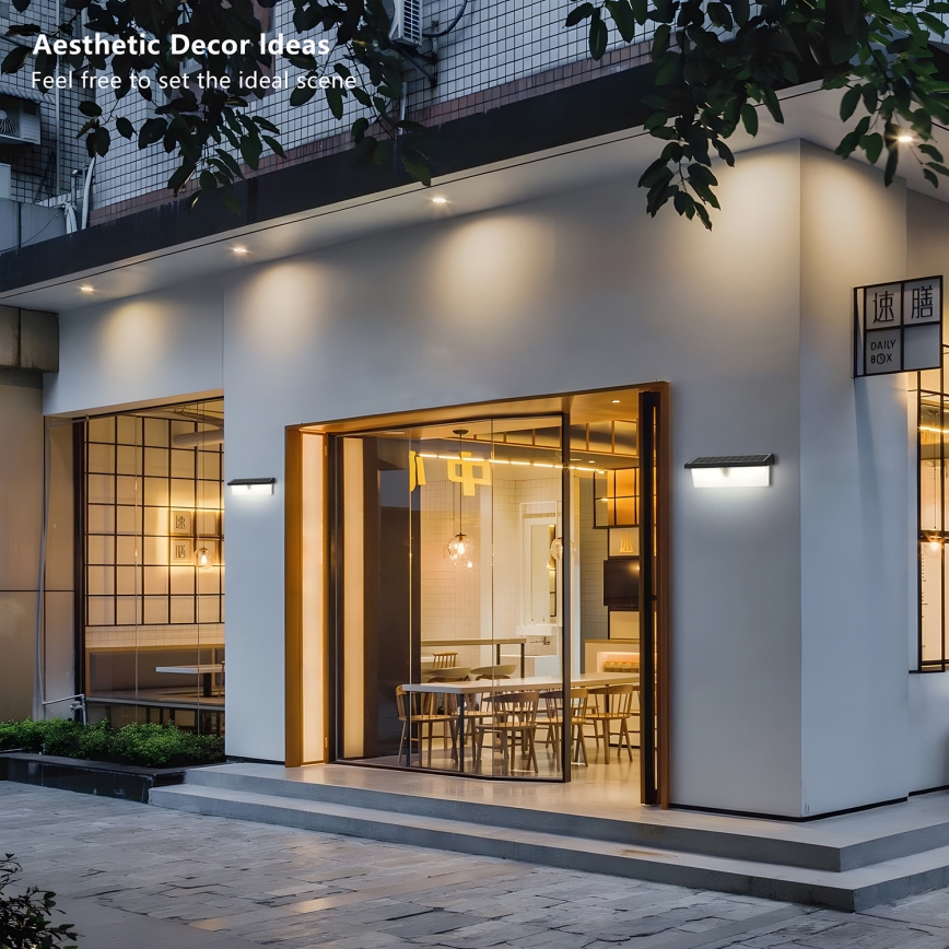 Brilagi - LED solcellsvägglampa med sensor SUN RAY LED/6W/3,7V 2200 mAh IP44