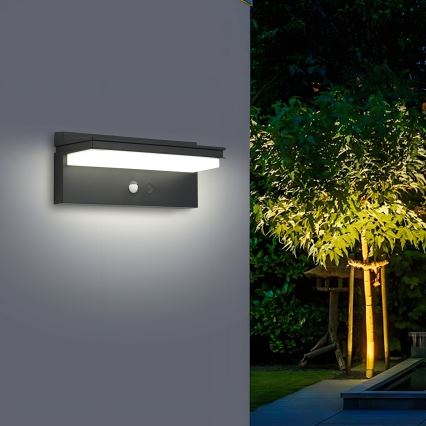 Brilagi - LED solcellsvägglampa med sensor SUN SENSE LED/10W/3,7V 4000 mAh IP44