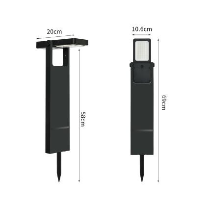 Brilagi - LED Solarlampa SUN SPIKE LED/4W/3,7V 2200 mAh IP44