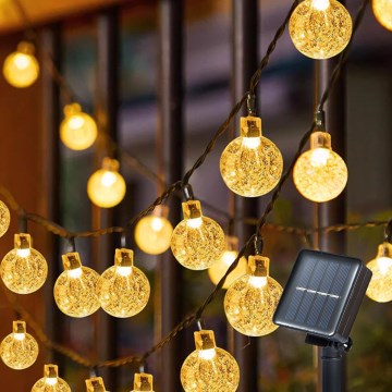 BRILAGI - LED solcellsljusslinga BUBBLE 100xLED/8 funktioner 10m IP65 varmvit 600 mAh