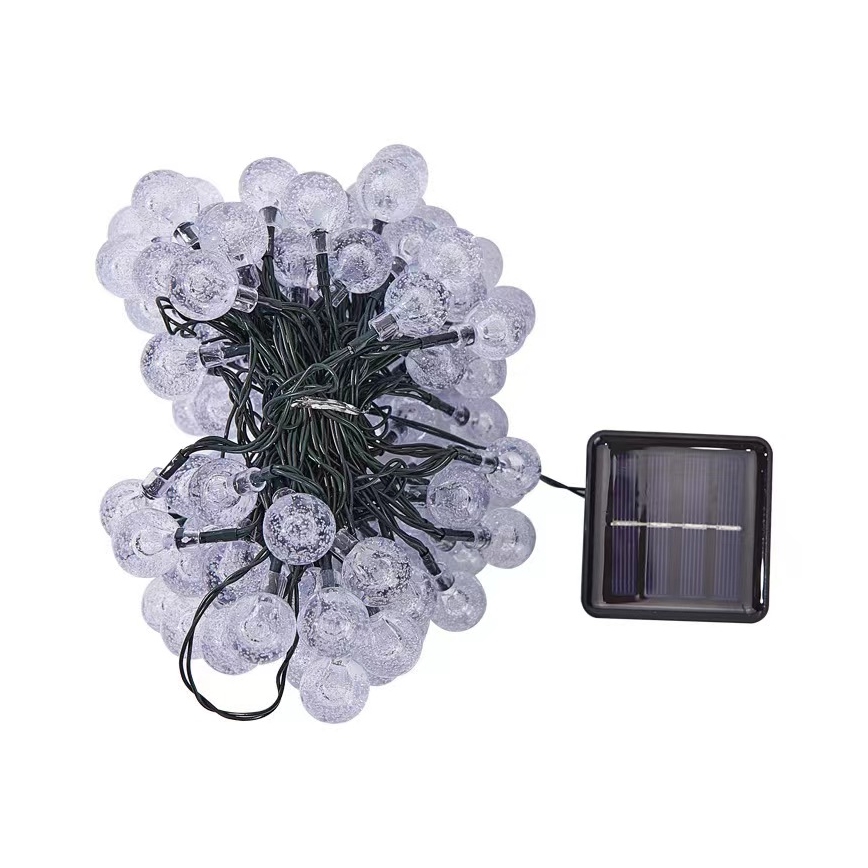 BRILAGI - LED-solcellsdriven dekorationsljusslinga BUBBLE 300 LED/8 funktioner 30m IP65 varmvit 500 mAh