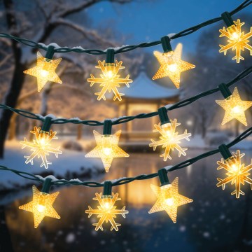 BRILAGI - LED solcellsslinga för jul 50xLED/8 funktioner 12m 800 mAh IP65 varmvit