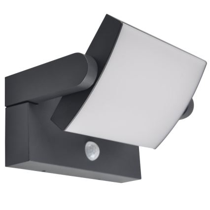 Brilagi - LED solcellsvägglampa med rörelse- och skymningssensor ANKLE LED/10W/3,7V 3000 mAh 3000K IP65 antracit