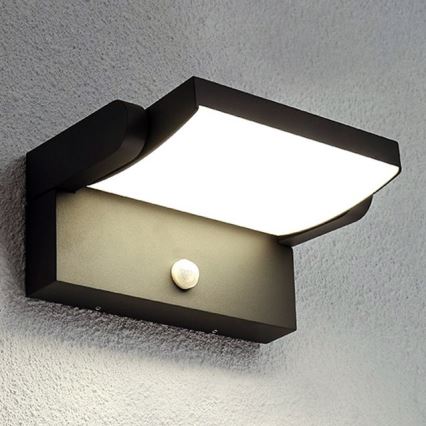 Brilagi - LED solcellsvägglampa med rörelse- och skymningssensor ANKLE LED/10W/3,7V 3000 mAh 4000K IP65 antracit