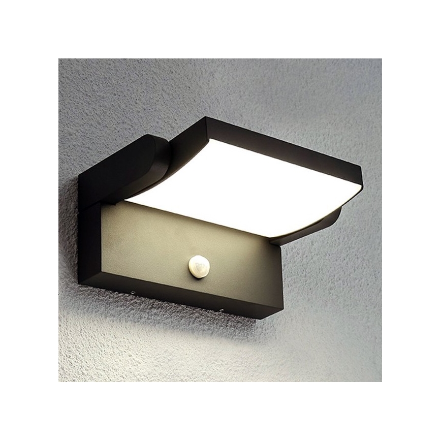 Brilagi - LED solcellsvägglampa med rörelse- och skymningssensor ANKLE LED/10W/3,7V 3000 mAh 4000K IP65 antracit