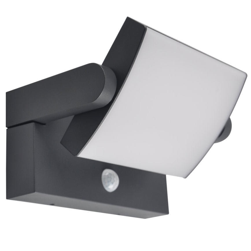 Brilagi - LED solcellsvägglampa med rörelse- och skymningssensor ANKLE LED/10W/3,7V 3000 mAh 4000K IP65 antracit