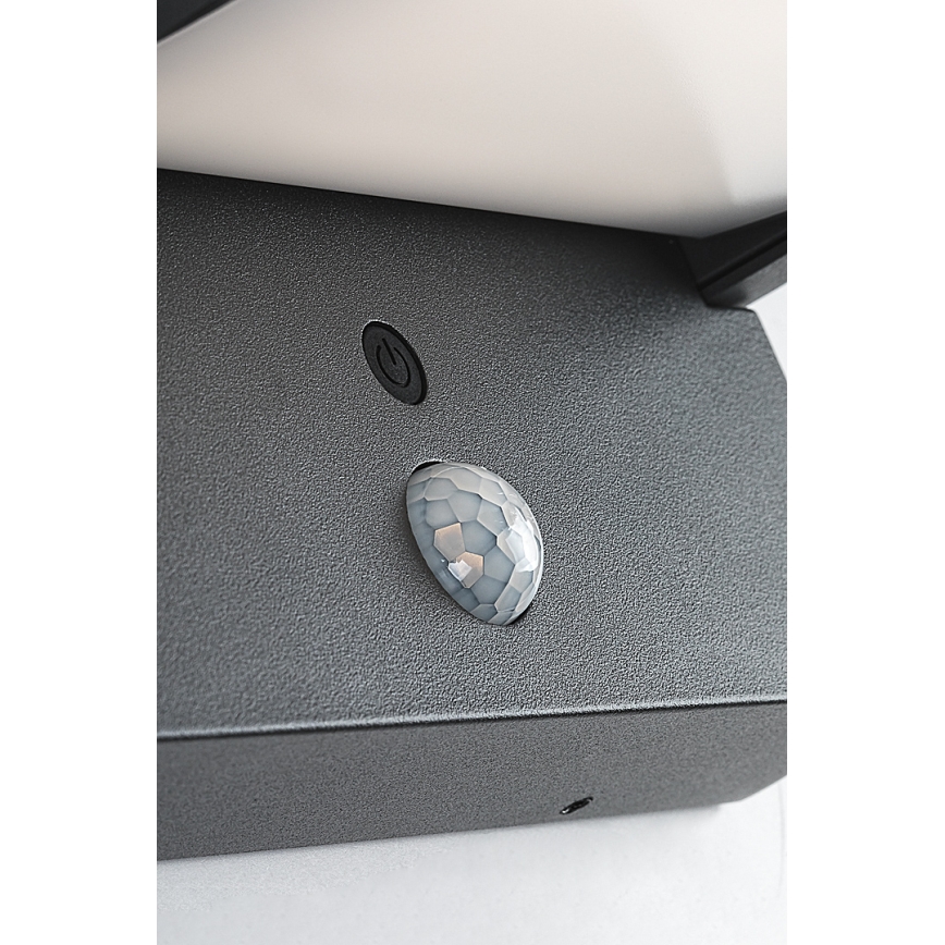 Brilagi - LED solcellsvägglampa med rörelse- och skymningssensor ANKLE LED/10W/3,7V 3000 mAh 4000K IP65 antracit