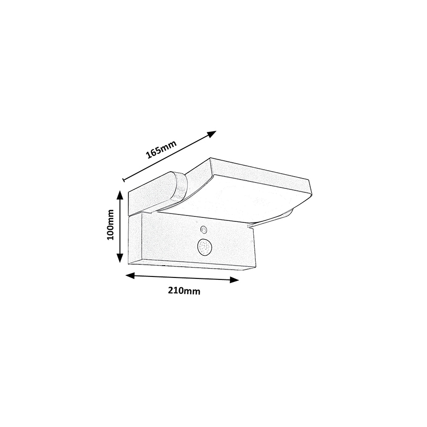 Brilagi - LED solcellsvägglampa med rörelse- och skymningssensor ANKLE LED/10W/3,7V 3000 mAh 4000K IP65 antracit