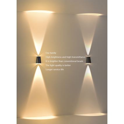 Brilagi - LED solcellsvägglampa PYRAMID LED/2W/3,2V 1300 mAh IP54