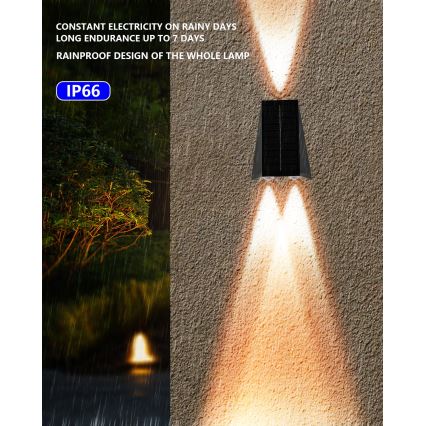 Brilagi - LED solcellsvägglampa PYRAMID LED/2W/3,2V 1300 mAh IP54