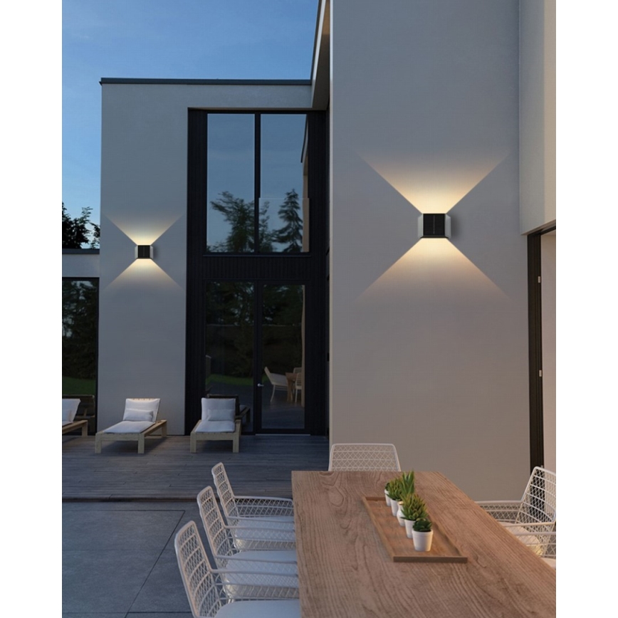 Brilagi - LED Solcellsvägglampa SOLAR CUBE LED/2W/3,2V 1300 mAh IP54