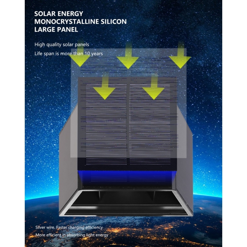 Brilagi - LED Solcellsvägglampa SOLAR CUBE LED/2W/3,2V 1300 mAh IP54