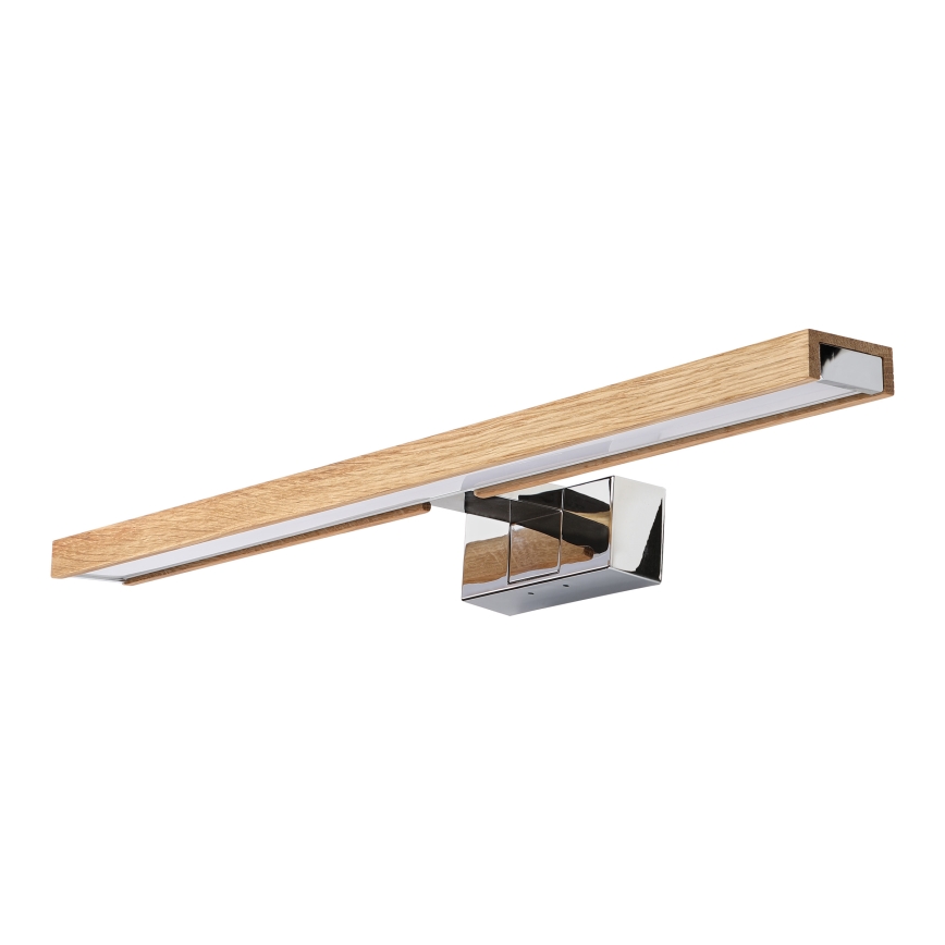 BRILAGI - LED badrumsspegelbelysning 3-i-1 WOODY MIRROR LED/12W/230V 60 cm IP44 blank krom/ek