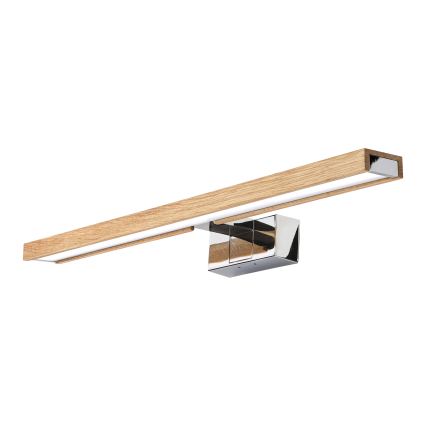 BRILAGI - LED badrumsspegelbelysning 3-i-1 WOODY MIRROR LED/12W/230V 60 cm IP44 blank krom/ek