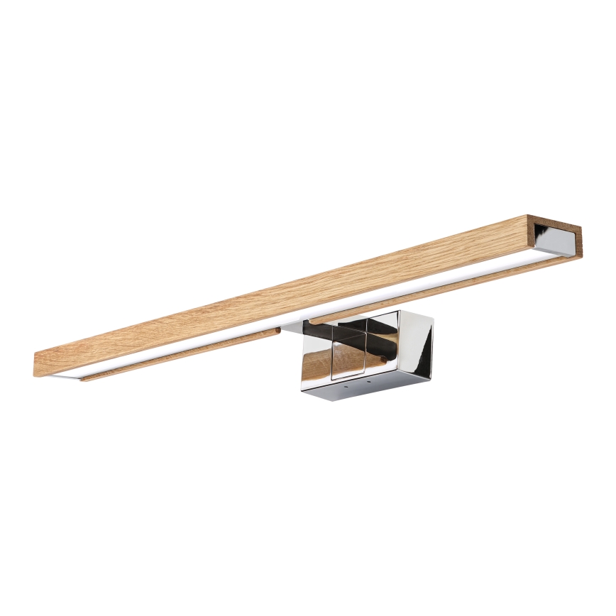 BRILAGI - LED badrumsspegelbelysning 3-i-1 WOODY MIRROR LED/12W/230V 60 cm IP44 blank krom/ek