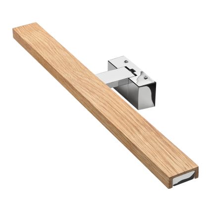 BRILAGI - LED badrumsspegelbelysning 3-i-1 WOODY MIRROR LED/12W/230V 60 cm IP44 blank krom/ek