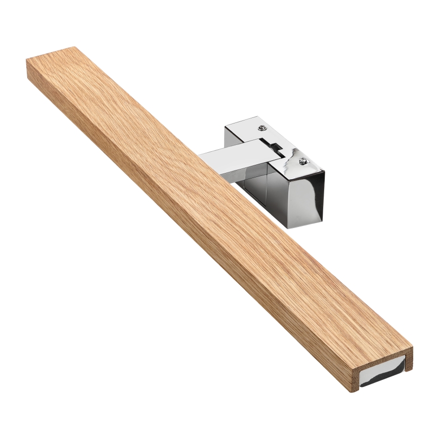 BRILAGI - LED badrumsspegelbelysning 3-i-1 WOODY MIRROR LED/12W/230V 60 cm IP44 blank krom/ek