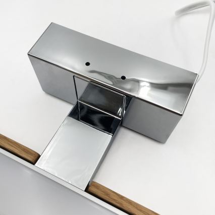 BRILAGI - LED badrumsspegelbelysning 3-i-1 WOODY MIRROR LED/12W/230V 60 cm IP44 blank krom/ek