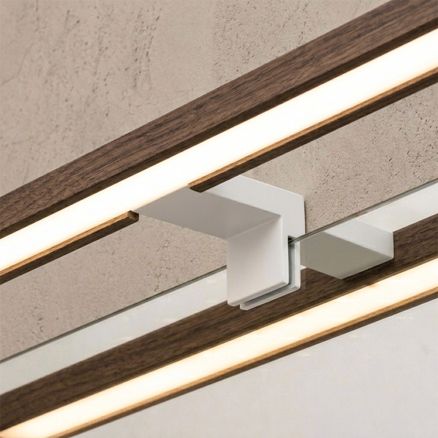 BRILAGI - 3-i-1 LED-badrumsbelysning för spegel WOODY MIRROR LED/15W/230V 80 cm IP44 vit/ek (valnöt)
