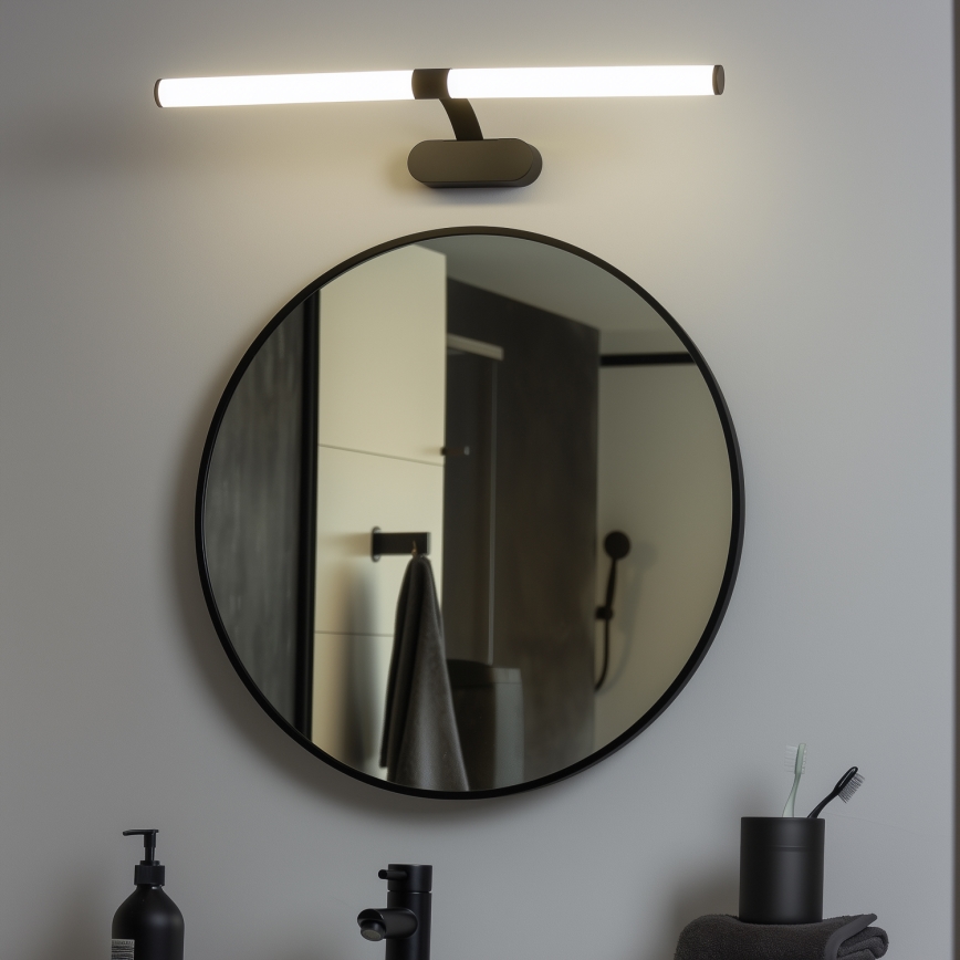 Brilagi - LED-badrumsspegelbelysning 2-i-1 TUBEO LED/8W/230V 60 cm IP44 svart