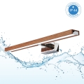Brilagi - LED-spegelbelysning för badrum WOODY MIRROR 3-i-1 LED/12W/230V 60 cm IP44 blank krom/körsbärsek