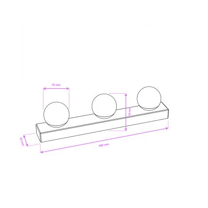 Brilagi - LED-belysning till badrumsspegeln HOLLYWOOD 3xLED/3W/230V 39 cm IP44 blank krom