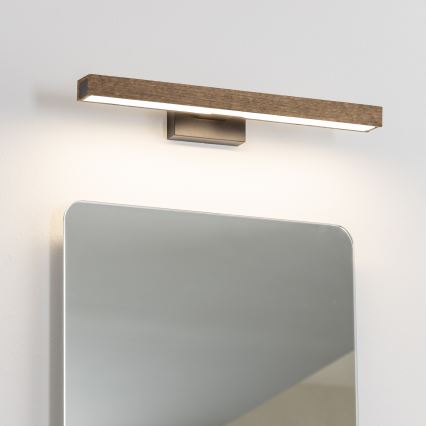 Brilagi - LED Badrumsspegelbelysning WOODY MIRROR LED/8W/230V 40 cm IP44 ek valnöt/svart