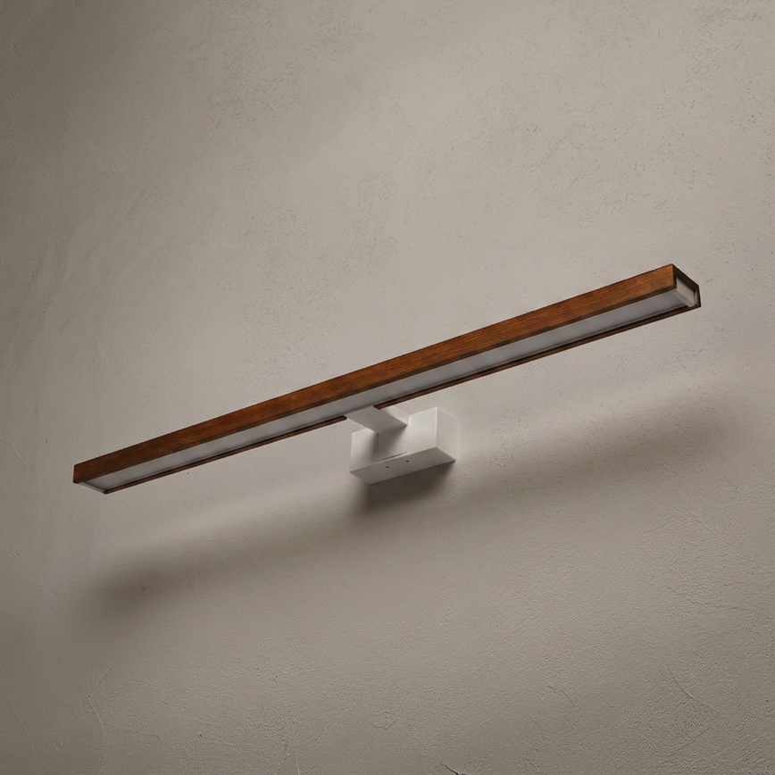 Brilagi - LED-belysning för badrumsspegel WOODY MIRROR 3-i-1 LED/15W/230V 80 cm IP44 vit/ek-körsbär