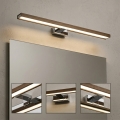 BRILAGI - LED-spegelsbelysning för badrum WOODY MIRROR 3v1 LED/15W/230V 80 cm IP44 blank krom/ek valnöt