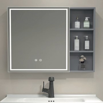 BRILAGI - LED-spegelskåp för badrum med bakgrundsbelysning NOTO SINGLE 78x65 cm