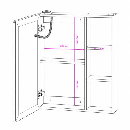 BRILAGI - LED-spegelskåp för badrum med integrerad belysning TRABIA SINGLE 60x70 cm