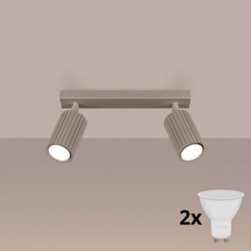 Brilagi - LED-spot CRESTO 2x GU10/10W/230V, taupe