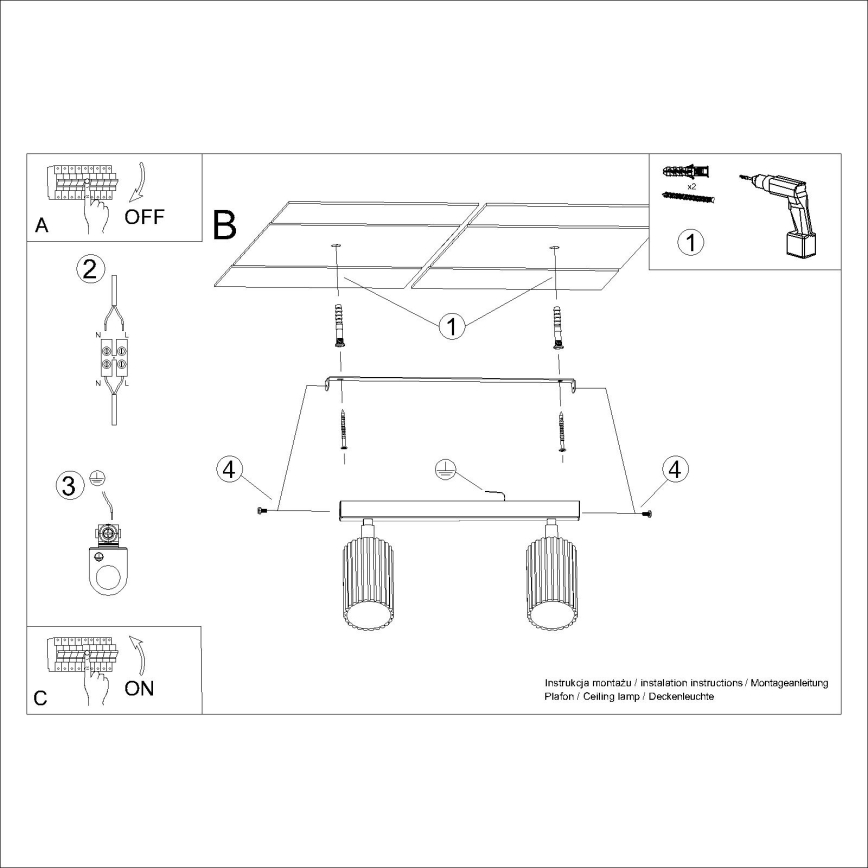 Brilagi - LED-spot CRESTO 2xGU10/10W/230V svart
