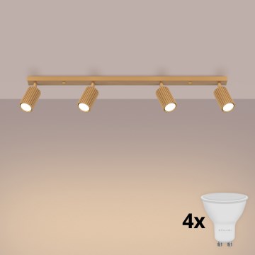 Brilagi - LED-spot CRESTO 4xGU10/10W/230V, guldfärgad