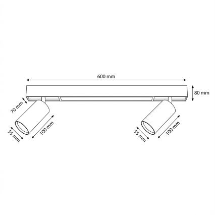 Brilagi - LED-spot SELE 2xGU10/30W/230V + LED/15W vit