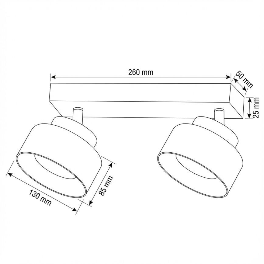 Brilagi - LED Spotarmatur AURA LUX 2xGX53/30W/230V svart/rökfärgad