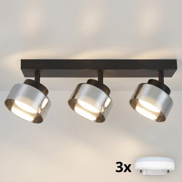 Brilagi - LED Spotarmatur AURA LUX 3xGX53/30W/230V svart/rökfärgad